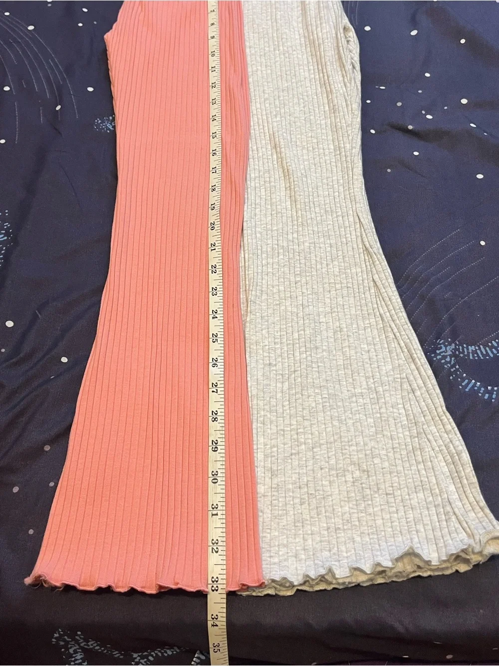 Girls Sz 7/8 Justice Ribbed Flare Pants Bundle of 2 Pink & Gray